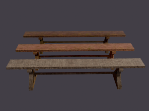 Wooden tables wide and thin Modèle 3D