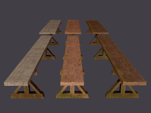 Wooden tables wide and thin Modèle 3D