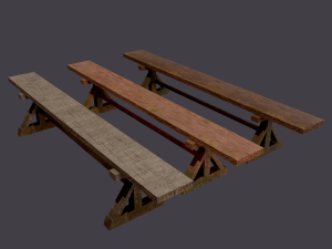 Wooden tables wide and thin Modèle 3D