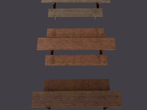 Wooden tables wide and thin Modèle 3D