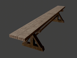 Wooden tables wide and thin Modèle 3D