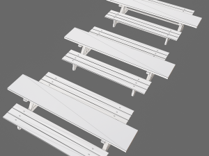 Wooden tables wide and thin Modèle 3D