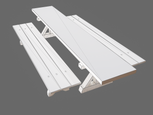 Wooden tables wide and thin Modèle 3D