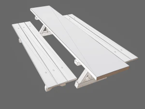 Wooden tables wide and thin 3D Model