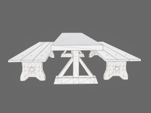 Wooden tables wide and thin Modèle 3D