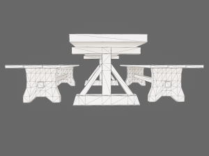 Wooden tables wide and thin Modèle 3D