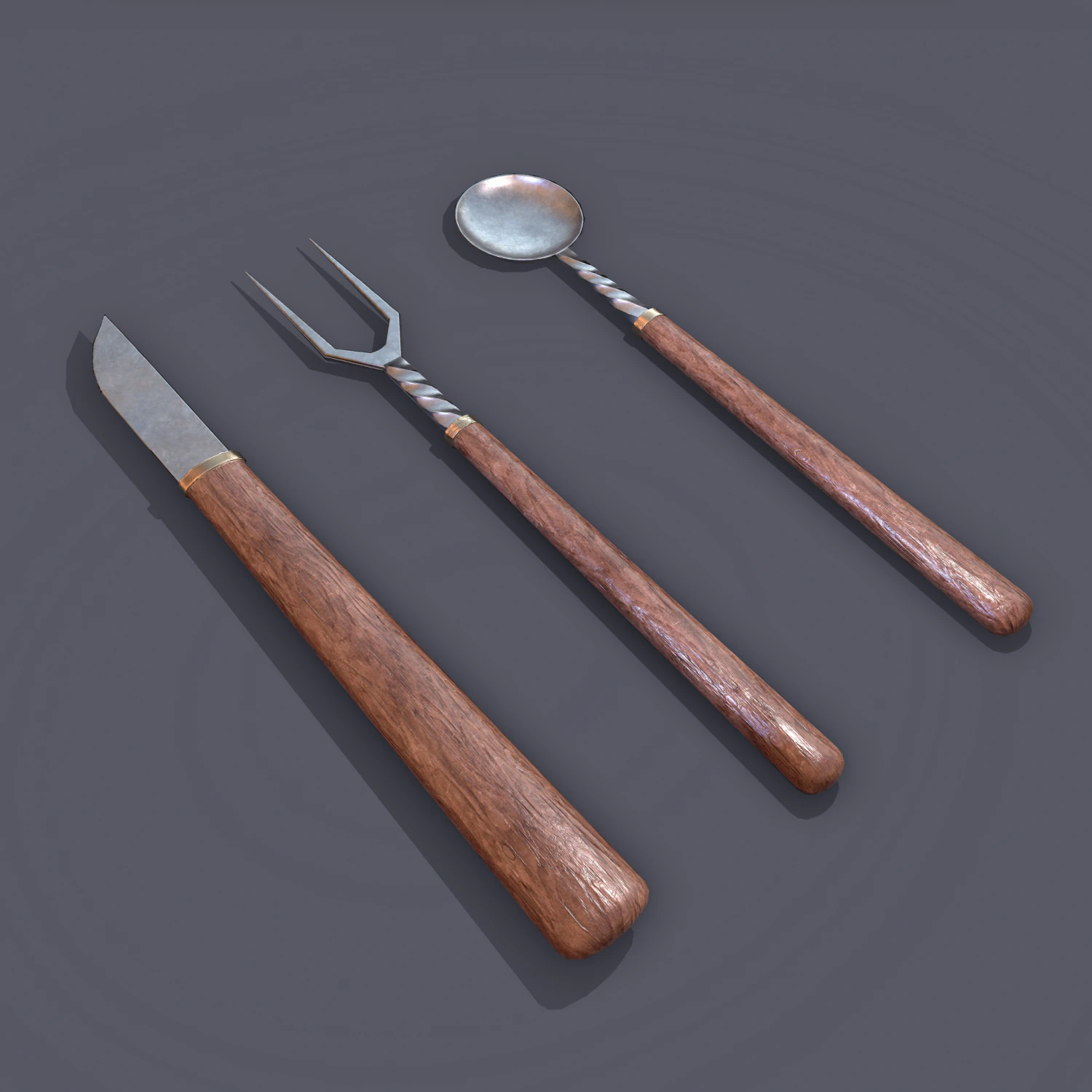 Medieval cutlery 3D Model .c4d .max .obj .3ds .fbx .stl .blend