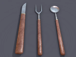 Medieval cutlery 3D Model