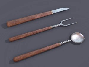 Medieval cutlery 3D Model