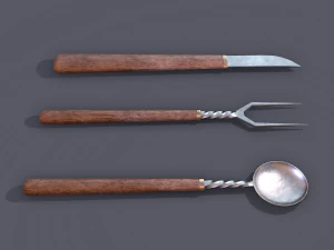 Medieval cutlery 3D Model