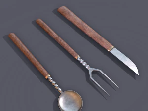 Medieval cutlery 3D Model