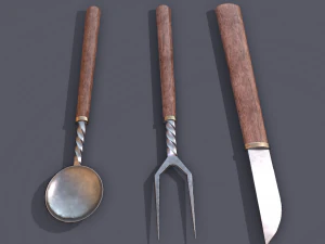 Medieval cutlery 3D Model