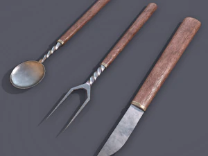 Medieval cutlery 3D Model
