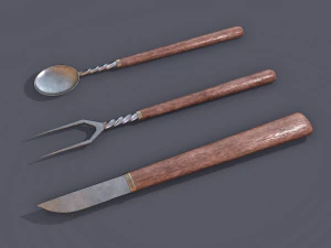 Medieval cutlery 3D Model