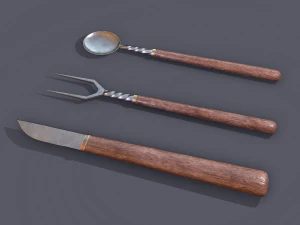 Medieval cutlery 3D Model