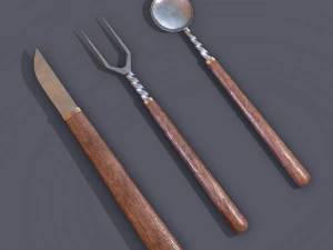 Medieval cutlery 3D Model