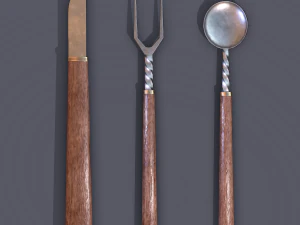 Medieval cutlery 3D Model
