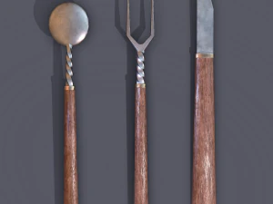 Medieval cutlery 3D Model