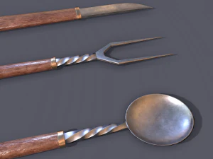 Medieval cutlery 3D Model