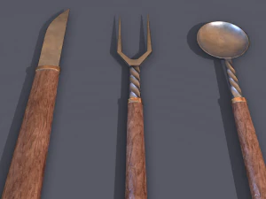 Medieval cutlery 3D Model