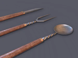Medieval cutlery 3D Model