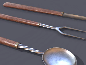 Medieval cutlery 3D Model
