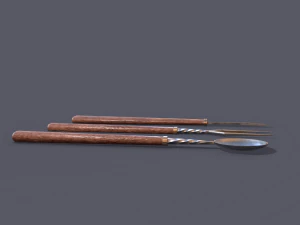Medieval cutlery 3D Model