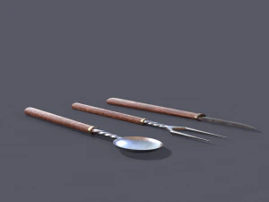 Medieval cutlery 3D Model