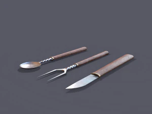 Medieval cutlery 3D Model