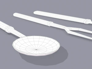 Medieval cutlery 3D Model
