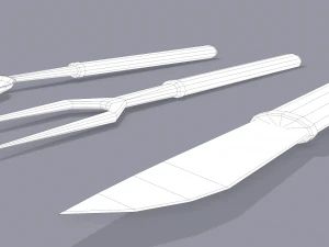 Medieval cutlery 3D Model