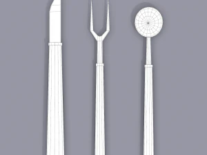 Medieval cutlery 3D Model