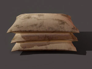 Burlap sacks three straight 3D Model