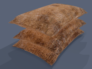 Burlap sacks three straight Modello 3D