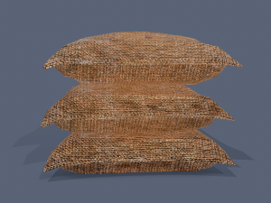 Burlap sacks three straight Modello 3D