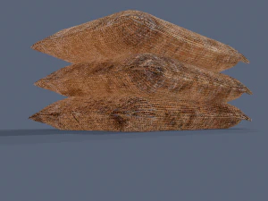 Burlap sacks three straight 3D Model