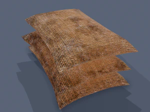 Burlap sacks three straight 3D Model