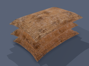 Burlap sacks three straight Modello 3D