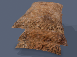 Burlap sacks three straight Modello 3D