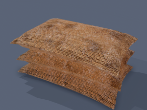Burlap sacks three straight Modello 3D