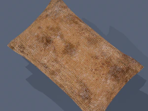 Burlap sacks three straight 3D Model