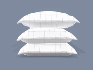 Burlap sacks three straight 3D Model