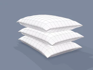 Burlap sacks three straight 3D Model