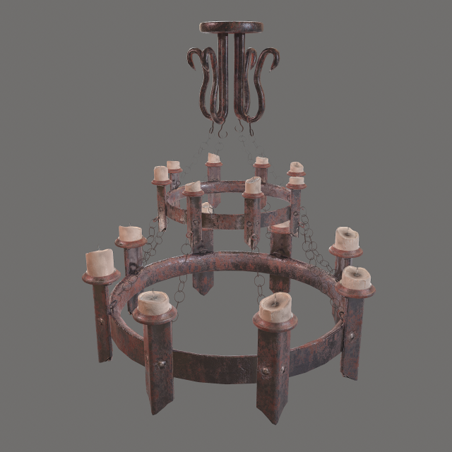 Medieval chandelier 3Dモデル .c4d .max .obj .3ds .fbx .stl .blend 
