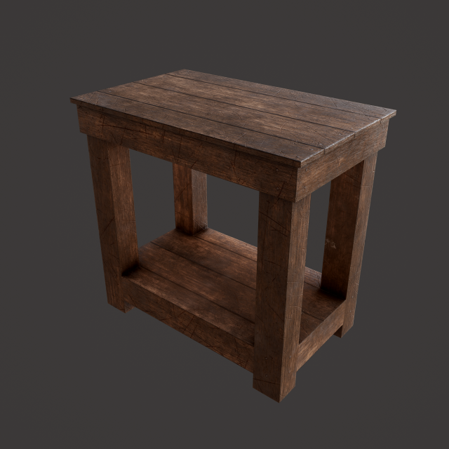 wooden bedside table 3D 모델 .c4d .max .obj .3ds .fbx .stl .blend 
