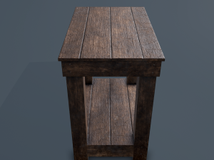 wooden bedside table 3D 모델