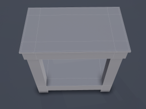 wooden bedside table 3D 모델