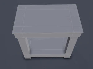 wooden bedside table 3D Model