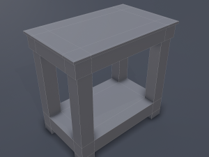 wooden bedside table 3D 모델