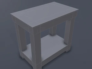 wooden bedside table 3D Model